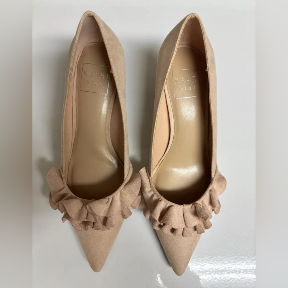 Kaari Blue Style Cadence Blush Suede Size 6.5 Kitten Heels